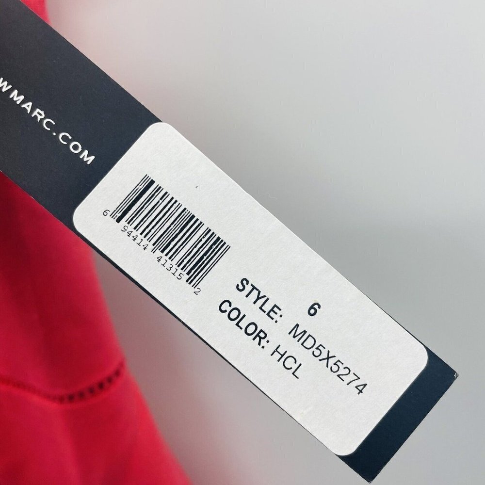 Marc New York by Andrew Marc Womens Size 6 Open Stitch A-Line Dress Pink Orange - Picture 6 of 8